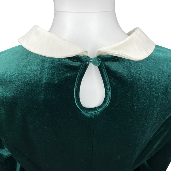Hot Topic Velvet Green Long Sleeve Dress SM - Picture 7 of 8